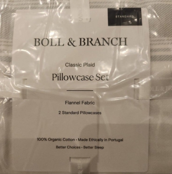 NEW Boll & Branch Flannel pillow cases. Set of 2. Standard. New with tags FINAL - Picture 3 of 6